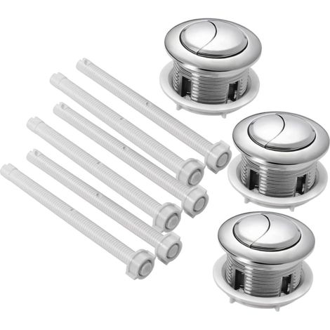 Boutons-poussoirs en Abs Ronds Argentés, 38mm (1/5)