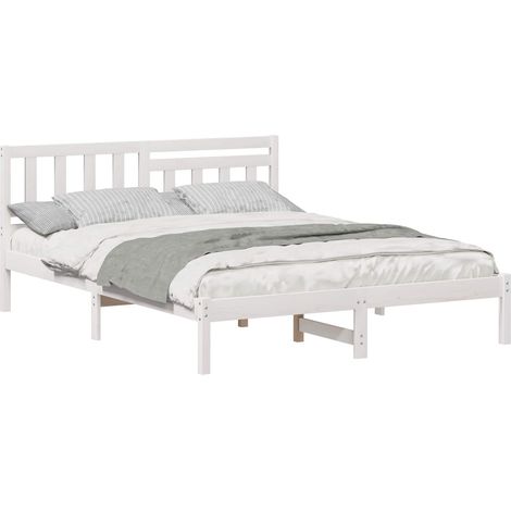 Maison Exclusive - Struttura del letto Bianco 140 x 200 cm Pino massello