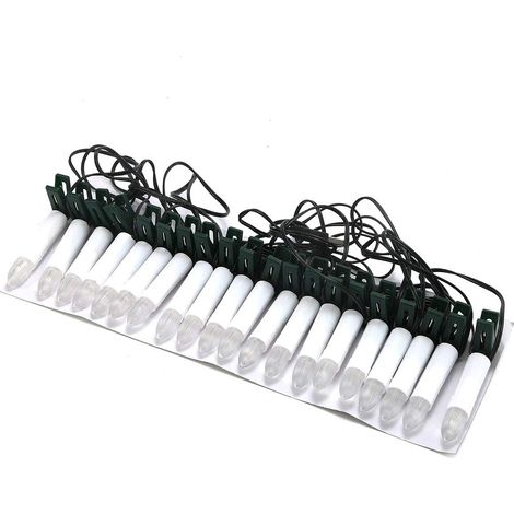 Guirlande lumineuse LED USB blanc chaud sans flamme, avec pinces pour sapin, pour décorer vos fêtes de fin d'année. (1/5)