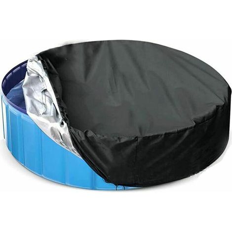 Bâche de protection pour piscine tubulaire, Bache piscine ronde imperméable, Résistante à la poussière,Convient à la piscine gonflable ronde/rectangulaire 122 30cm noir,