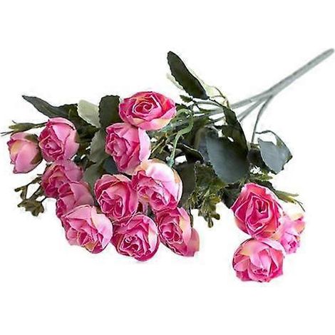 1 bouquet de roses artificielles écologiques en plastique anti-décoloration, idéal pour une décoration de mariage.rose rouge (1/5)