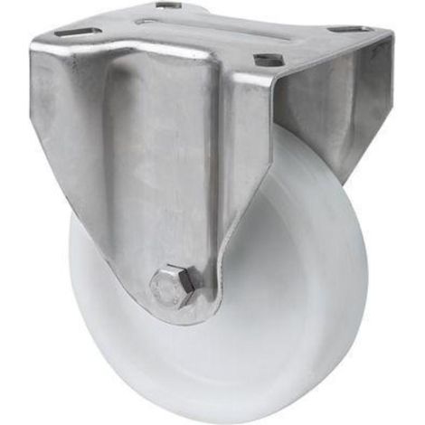 RUEDAS ALEX rueda fija  inox.17zvi150-ut poliamix blanco eje liso (1/2)