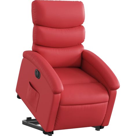 vidaXL Poltrona Alzapersona Reclinabile Elettrica Rossa in Similpelle (1/5)