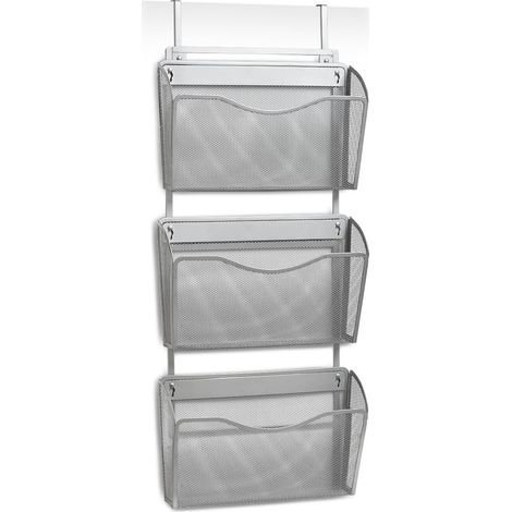 Zeller Porta-documenti sospeso in metallo argentato 86x36x9 cm (1/3)