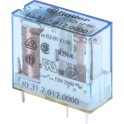 Finder 40 Series Relais de puissance 1 RT, bobine 12V c.c. Montage sur CI 500mW ( Prix pour 1 )