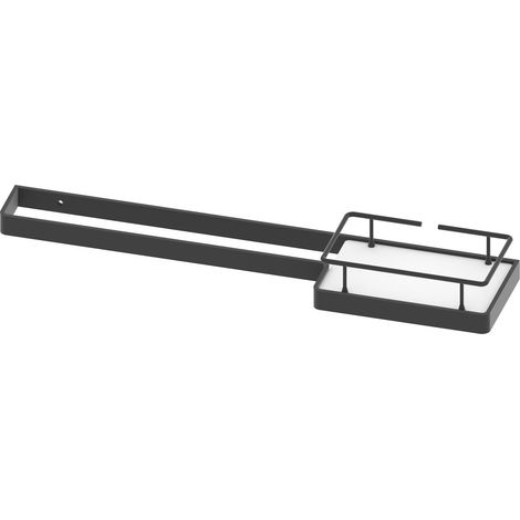 BELTRAN 10921 TURIN Toallero Con Bandeja Corian Y Defensa 60 cm Negro/Blanco - ref: 064-10921
