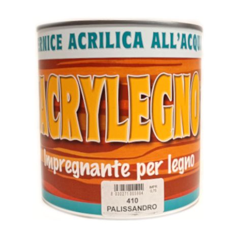 Vernice acrilica impregnante Acrylegno 410 Palissandro 750ml legno esterno interno (1/2)