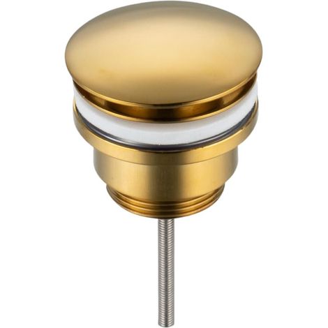 Bouchon D'évier Universel Click Cone Pop-Up Doré, Laiton, Antirouille, Anti-Fuite, Raccord de Vidange Universel, 66mm X G1 1/4, Click Clocke D vers L'évier (1/5)