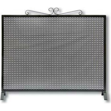 Grille de Protection pour cheminée, Grille Pare-feu modèle special en Fer forgé coloris Noir - Hauteur 78 x Longueur 100 cm (1/3)
