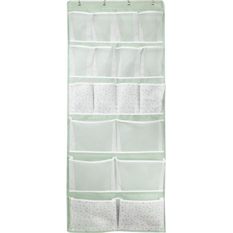 Organiseur de Porte pour 4 Types de Poches,étagère de Rangement Arrière,Rack de Rangement d'armoire pour Stocker les Chaussures,Jouets,Dans la Chambre,Salle de Bain,Salle de Stockage des Aliments,Vert (1/5)