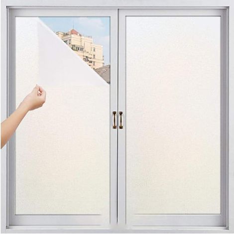 Fensterfolie mit Montagewerkzeug, Milchglasfolie, wiederverwendbare, elektrostatische, hitzebeständige Folie für Bad, Wohnung und Büro, 44,5 cm x 2 m