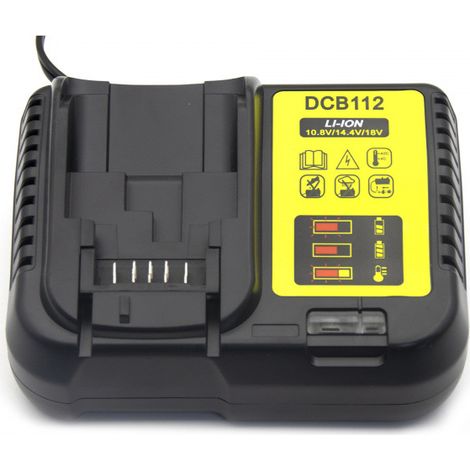 Chargeur DeWalt DCB112 21V 3A – Recharge Rapide pour Batteries Lithium 20V/60V FlexVolt – Compatible avec Tous les Outils DeWalt (1/4)
