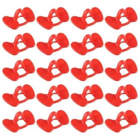 Lunettes anti-picage pour poules - Karteo - Sans boulon - 20 pièces - Fixation solide - Rouge (1/5)