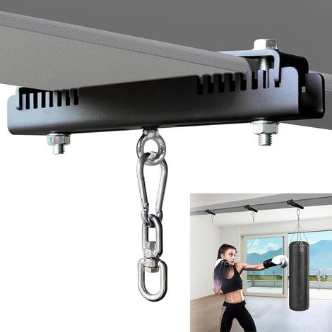 Pince de fixation en acier robuste, support pour sac lourd, support pour sac de frappe à rotation 360° adapté pour poutre I ou H, support pour sac de frappe avec accessoires pour (1/5)