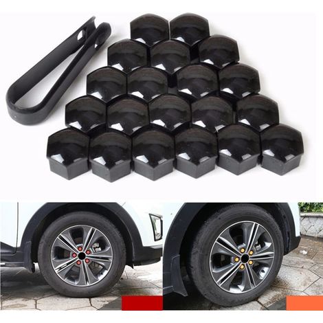 Lot de 20 cache-écrous de roue 17 mm avec outil de démontage (1/5)