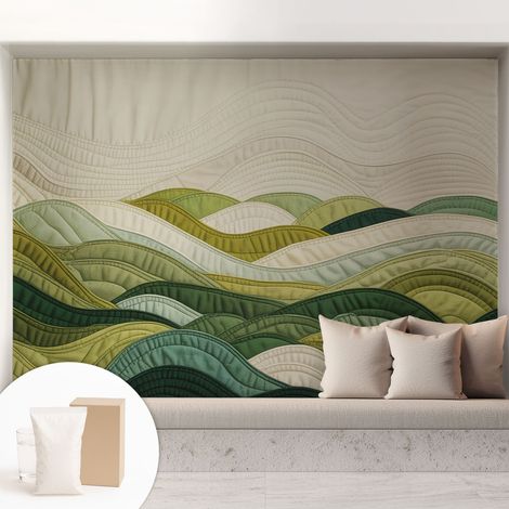 Tapete Tapete Vliestapete mit Kleber - Fototapete mit Motiv - Wandtapete modern - Wanddeko Stoffhügel 208x146 cm (1/5)