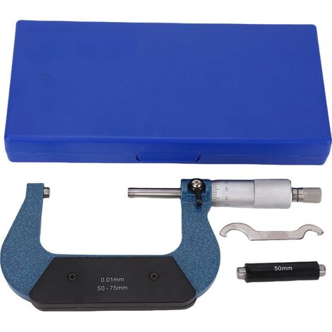 Palmer micromètre extérieur 50-75mm graduation 0.01mm avec étrier et boîte de rangement (1/5)