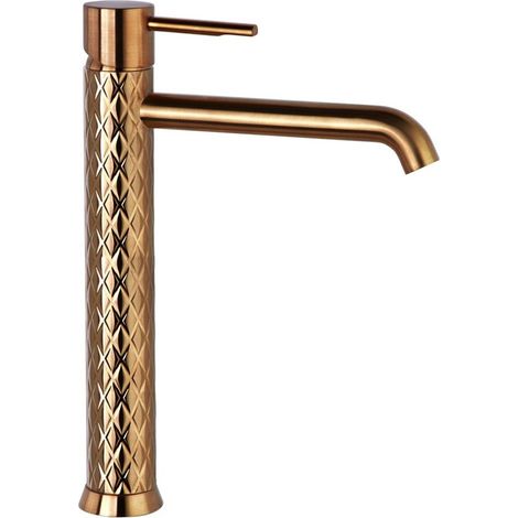 Mitigeur de lavabo bec haut colori Cuivre brossée ODISEA JOYA (1/2)