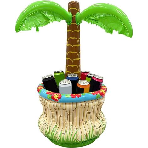 Glacière en palmier – Seau à glace gonflable Support de boisson gonflable avec fonctions de fête à la piscine, organisateur de boissons d'été avec utilisation sur la terrasse, glacière flottante (1/5)