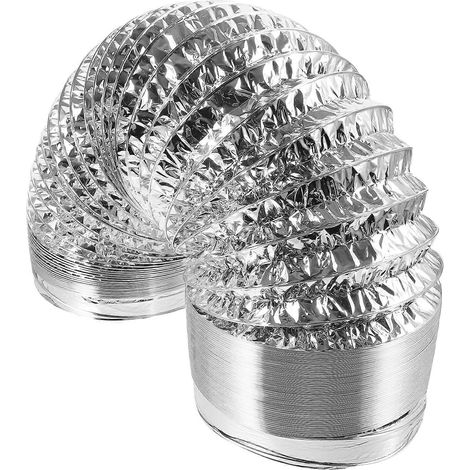 Tuyau d'évacuation en feuille d'aluminium épaisse et durable pour systèmes de chauffage, ventilation et climatisation, cuisines, salles de bains et serres – Résistant au feu, facile à ranger, ventilat (1/5)