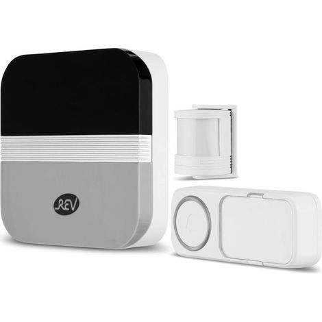 REV 0082640103 Orchestra Set Campanello Wireless con Pulsante e Sensore di Movimento 58 Melodie 90 dB 150 m colore Bianco (1/2)