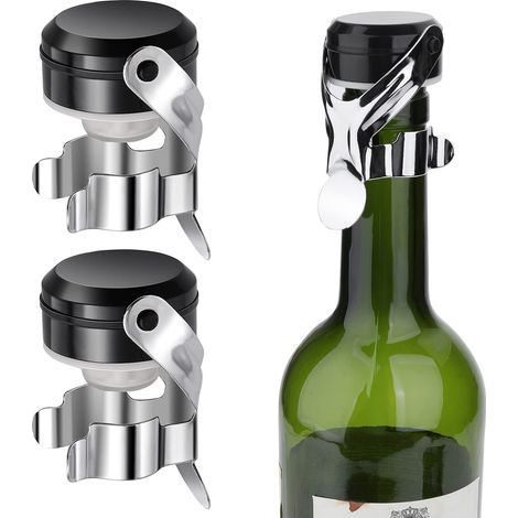 Bouchons pour bouteilles de champagne - Lot de 3 bouchons d'étanchéité pour vin mousseux-AquaForge (1/5)