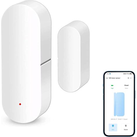 Capteur de porte Wi-Fi intelligent : capteur de contact d'ouverture de porte pour la sécurité à la maison, capteur de fenêtre sans fil avec notifications instantanées d'application, compatible avec (1/5)