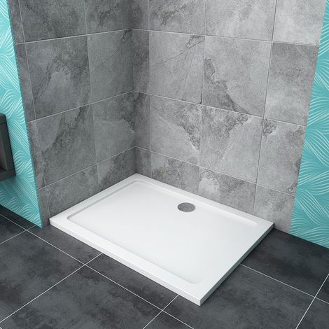 Acezanble New 1200x700x30mm Slimline Rectangle Shower Enclosure Stone Tray Free Waste (1/4)