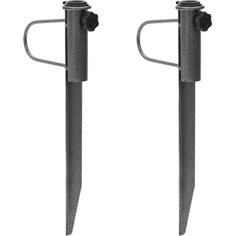 Schirmständer mit Erdspießen 2 Stk. 19x42 cm Verzinkter Stahl