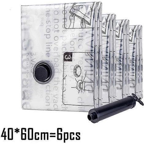 SUOCO 8 Sacs de rangement sous vide géants, sacs de scellage sous vide pour vêtements, sacs de voyage gain de place pour bagages, vêtements, oreillers et couettes (1/5)
