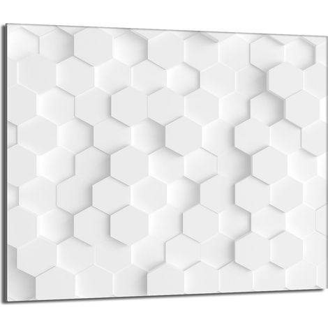 Placa protectora de vidrio para estufa 60x52 Blanco (1/5)