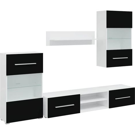Maison Exclusive - Fünfteilige Wohnwand TV-Schrank mit LED-Beleuc (1/5)