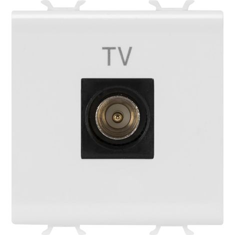 PRISE TV 2M DIR.CONN.MALE.9,5 BLANC SAT. GEWISS GW15367