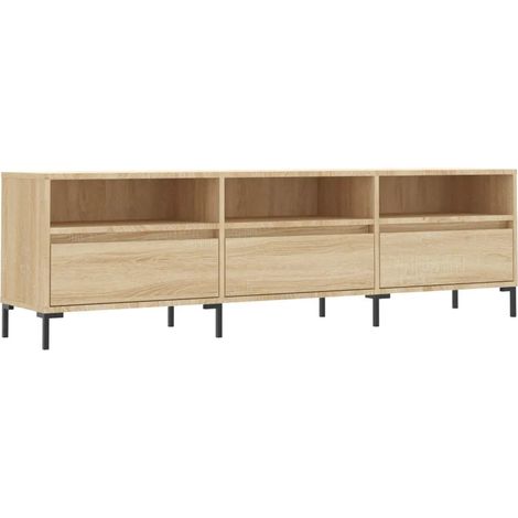Mueble TV rectangular con amplio espacio de almacenamiento 150 x 30 x 44,5 cm madera contrachapada roble sonoma 020048978 (1/5)