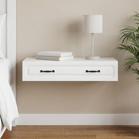 vidaXL Table d'appoint murale Blanc 87,5 x 34,5 x 17 cm (1/5)
