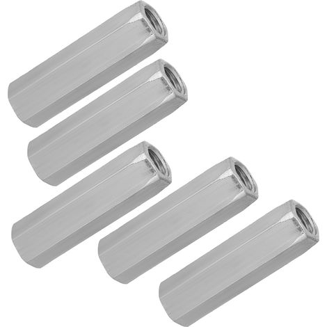 5 écrous hexagonaux longs en acier zingué M1040/50 (M1050) (1/5)