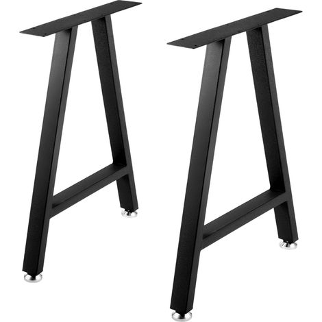 Pieds de Table Métal 2PCS Kit Pieds Meuble Acier Industriel 71,1x45 cm Forme A Charge Capacité 363 kg avec 4 Protecteurs Sol pour Table à Manger Table Basse Bureau de Travail Intérieur Extérieur (1/5)