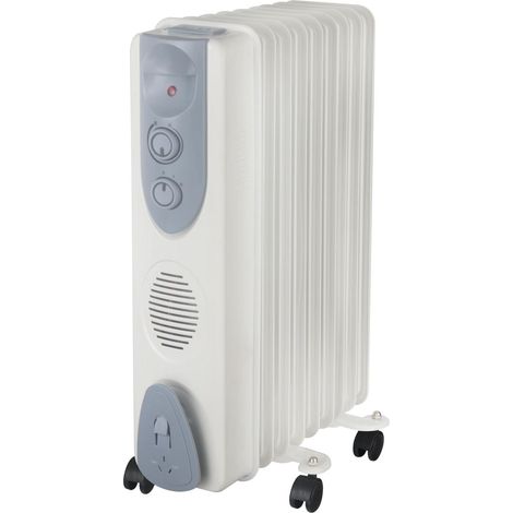 Pyramidea TL009 Riscaldatore Ambiente Elettrico a Olio 2000 W 7 Elementi Regolabile con Protezione Surriscaldamento e Ruote Piroettanti colore Grigio (1/2)