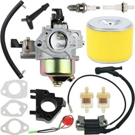 GX340 GX390 Vergaser-Reparatursatz für Honda GX 390 GX 340 13 PS 11 PS GX340U1 GX340R1 GX340K1 WT40XK1 WT40XK2 Rasenmähermotoren mit Zündspule, Luftfilter und Zündkerzendichtungen