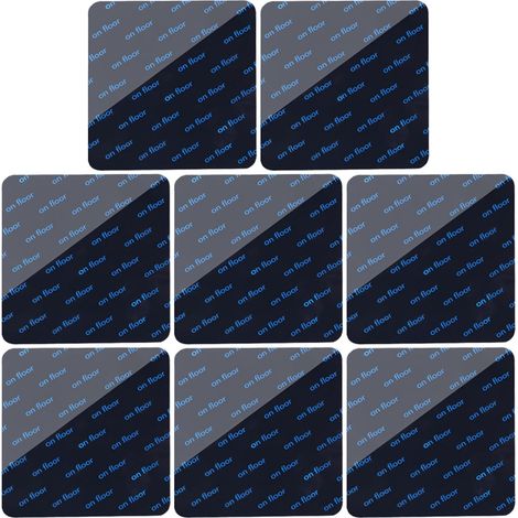 8 Stück rutschfeste Teppichaufkleber, rutschfeste Teppichunterlage, Teppichecken gegen Aufrollen, waschbar und spurlos, wiederverwendbar, 10 x 10 cm, Schwarz