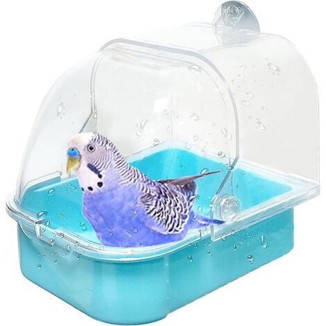 QORVA-Cage de bain pour oiseaux, 1 pièce, multifonction, pour perroquet, bain, douche, accessoires pour petits oiseaux, perruches, perroquets, calopsittes, hamsters (1/5)