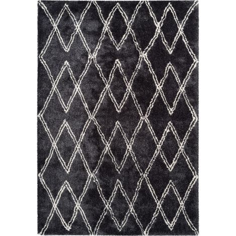 Tapis Tissé Géométrique "Orlando" Anthracite 80 x 150 cm (1/4)