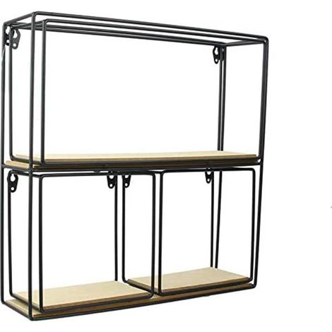 CALICOSY - Etagères 4 pièces bois et métal - H38 cm (1/5)