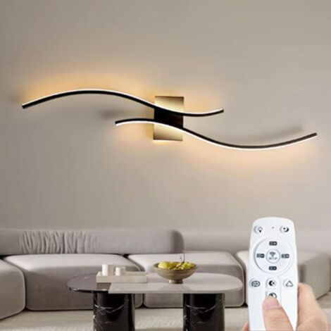 Bande lumineuse LED à ondes longues, applique murale 60 cm, intensité variable en continu, avec télécommande + fonction vocale (1/4)