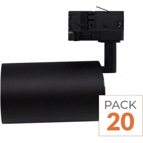 Spot LED sur Rail CCT Monophasé 30W 60° Noir - 3000K/4000K/6500K - Pack de 20 - SILAMP (1/2)