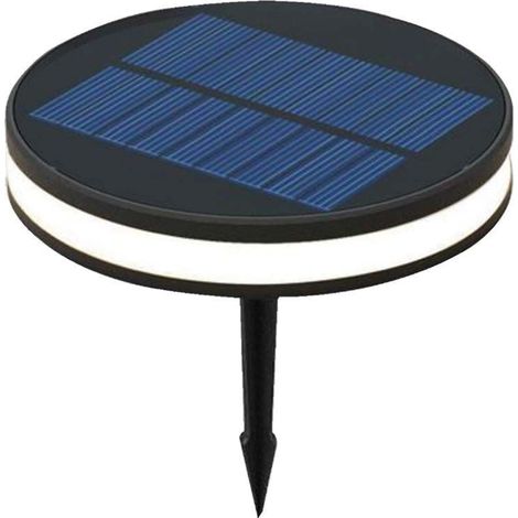 Lámpara de pie solar LED para jardín V-TAC de 2 W con estaca, color negro y blanco cálido, IP44