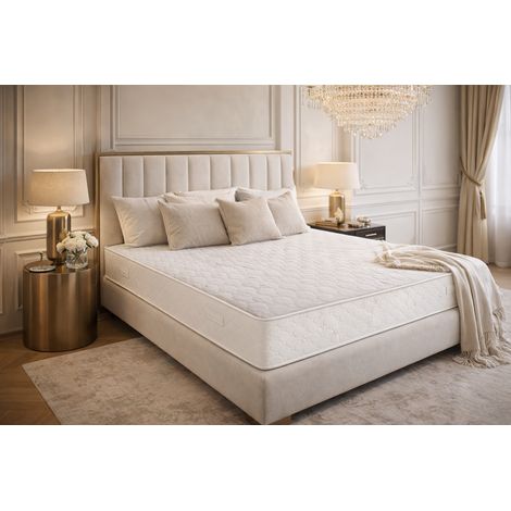 Matelas 140x200  - Hauteur 20 cm Soutien Très Ferme Haute Densité 35 kg/m³ – 2 Faces de Couchage (Face Grise Design) Certifié CertiPUR & OEKO-TEx – Modèle Good Night Gris
