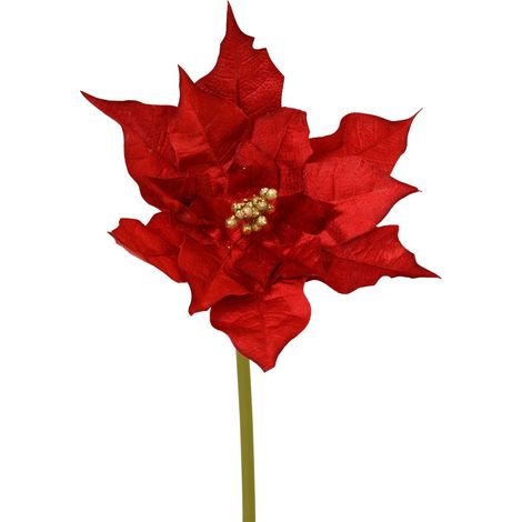 Poinsettia in velluto altezza 120 cm rosso Peraga Christmas