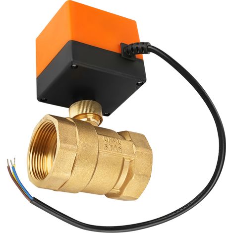 Vanne motorisée en laiton DN40 G1-1/2", 2 voies 3 fils, pour commande électrique 220V AC (1/5)