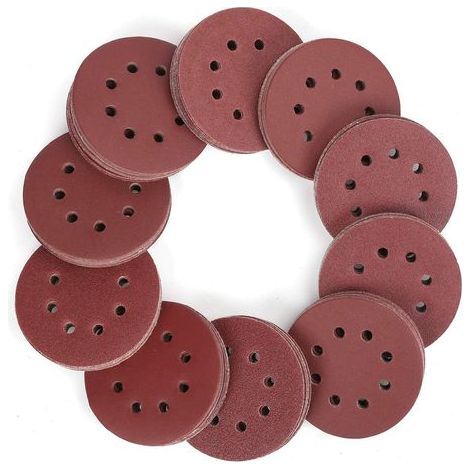 Disques de Ponçage 150 Pièces 125mm - Grain 60-600, 8 Trous, Pour Polissage et Finition (1/5)